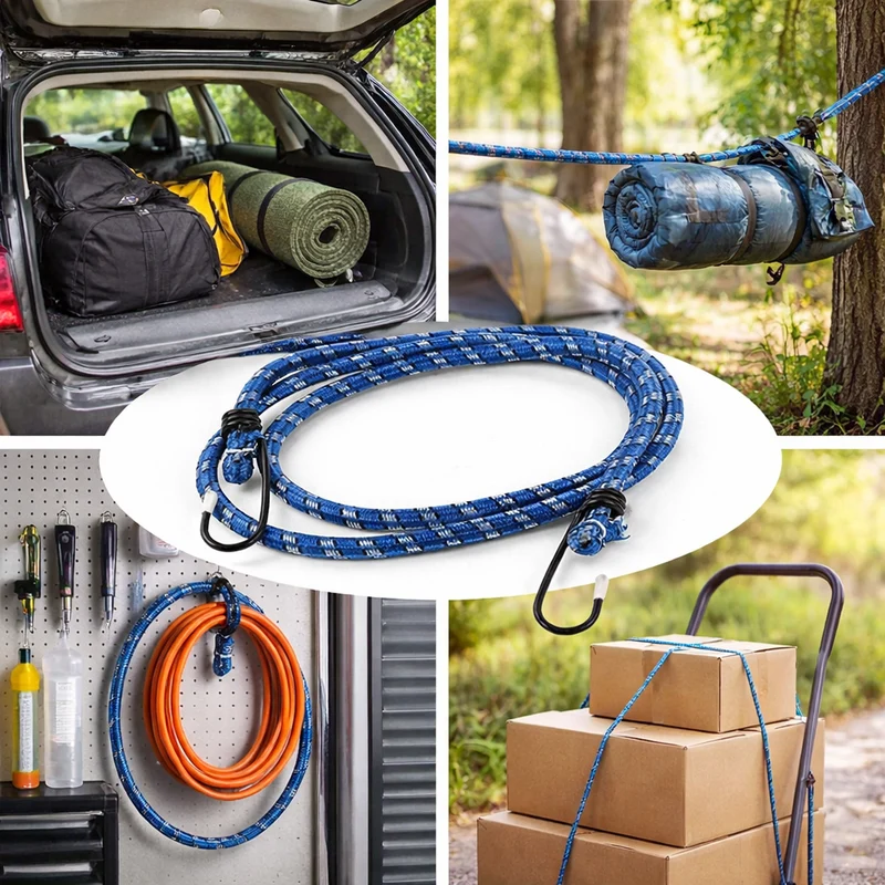 Corde elastiche con gancio in metallo 2PZ 150cm