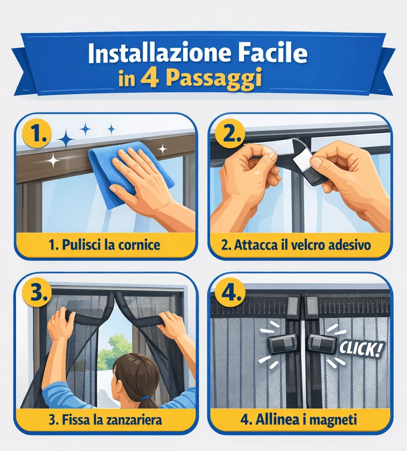 Zanzariera Magnetica per Porta 100x220 cm – Stop a Zanzare in 5 Secondi