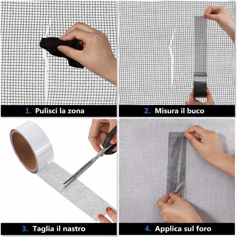 Nastro Ripara Zanzariere – Riparazione Facile e Invisibile in 30 Secondi