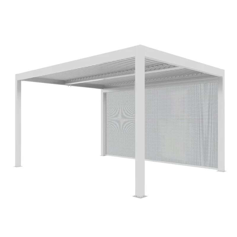 Tenda laterale bianca per pergola bioclimatica Gaia Xone