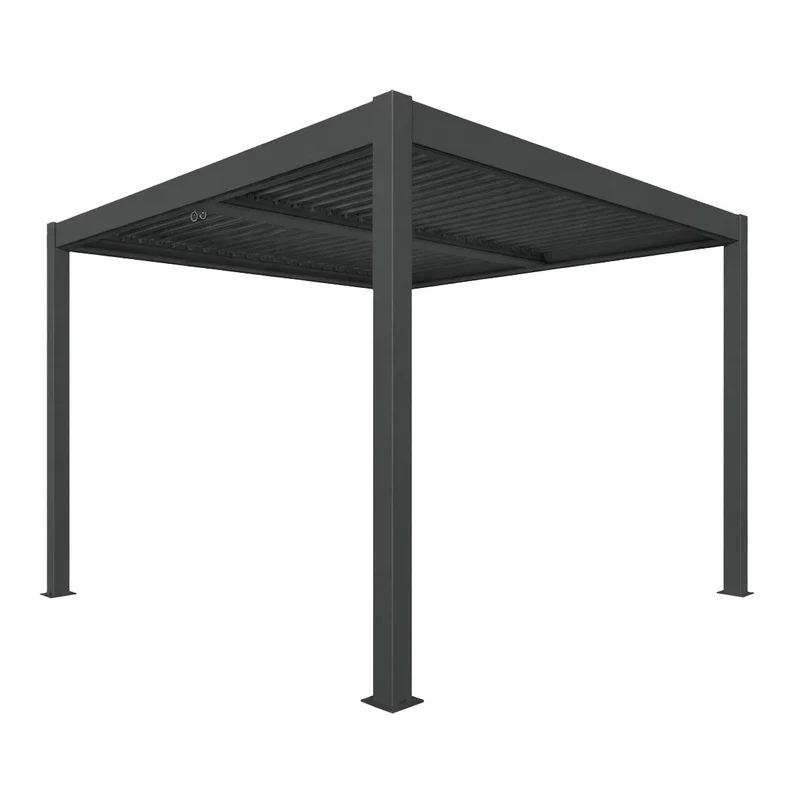 Pergola bioclimatica autoportante in alluminio antracite Gaia Xone