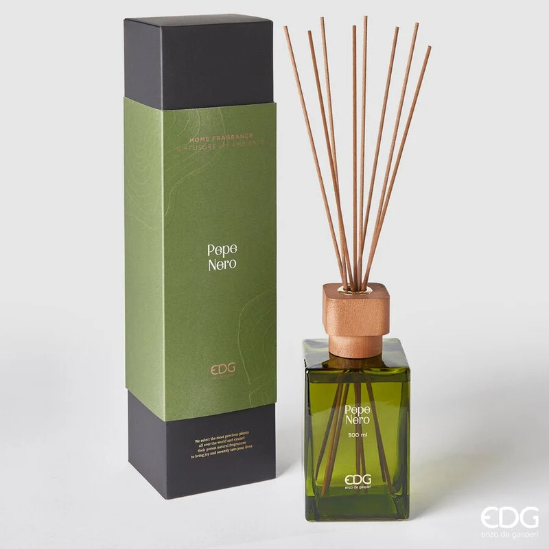 Diffusore di essenza con tappo in legno e bacchette | EDG