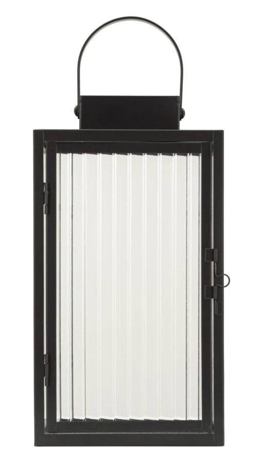 Lanterna Simply 15,5x15,5x28,5 cm in Metallo e Vetro Nero