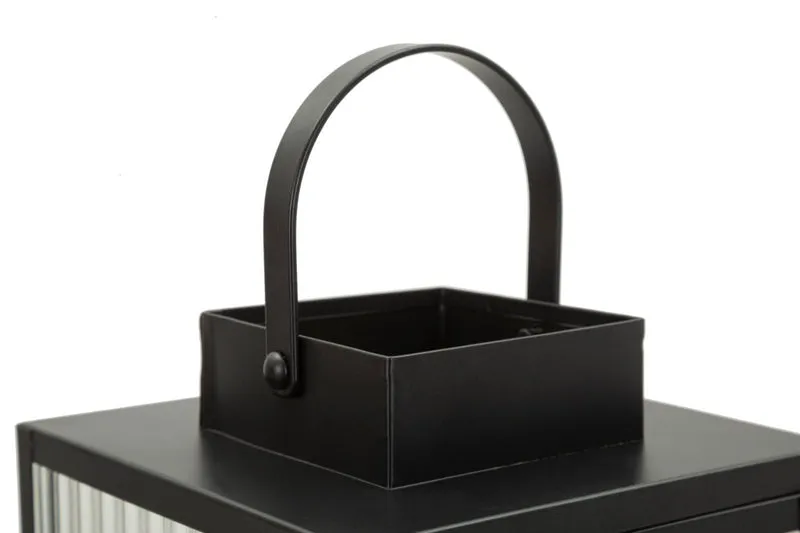 Lanterna Simply 15,5x15,5x28,5 cm in Metallo e Vetro Nero