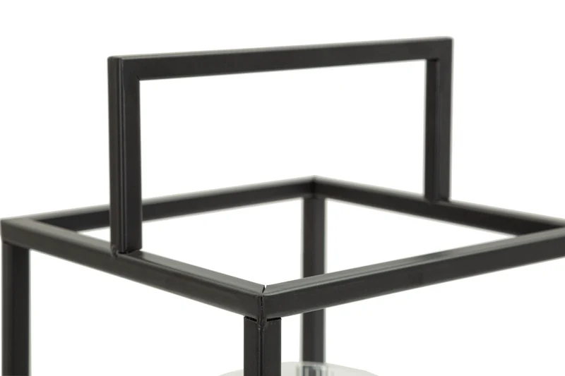 Lanterna Simply Open Ø18x31 cm in Metallo e Vetro Nero