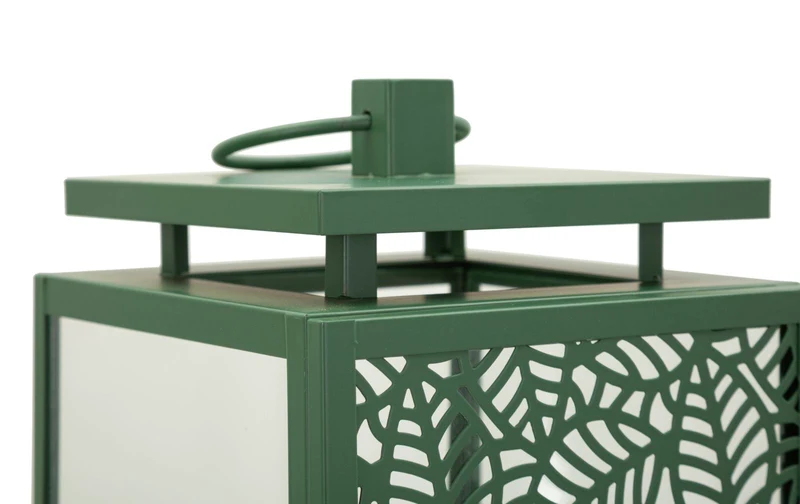 Lanterne Hall Coppia 15x14,5x41,5 cm in Metallo e Vetro Verde
