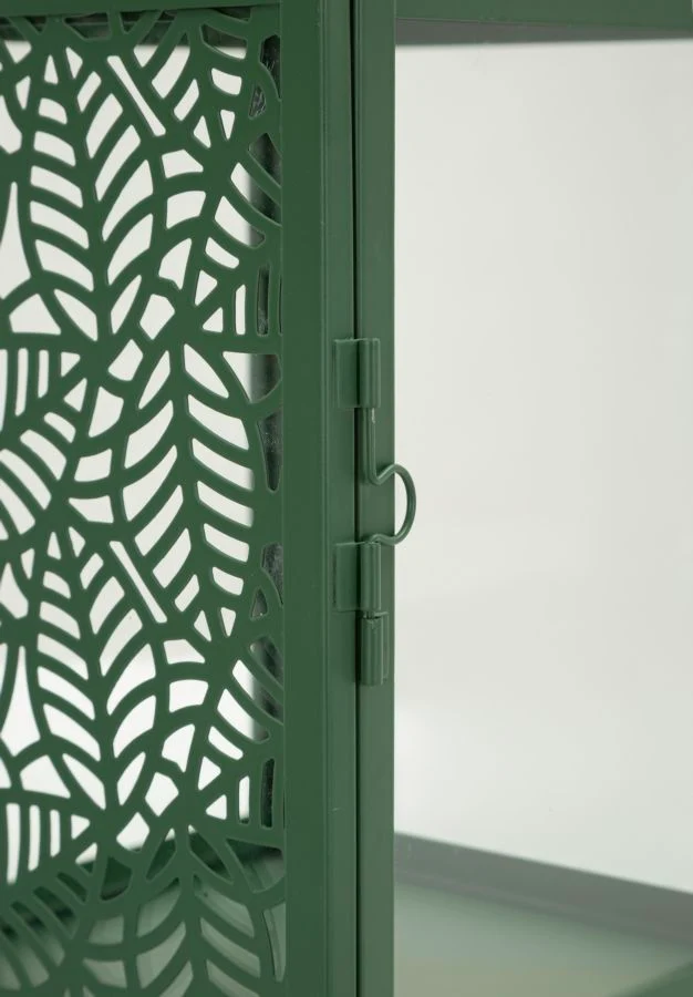 Lanterne Hall Coppia 15x14,5x41,5 cm in Metallo e Vetro Verde