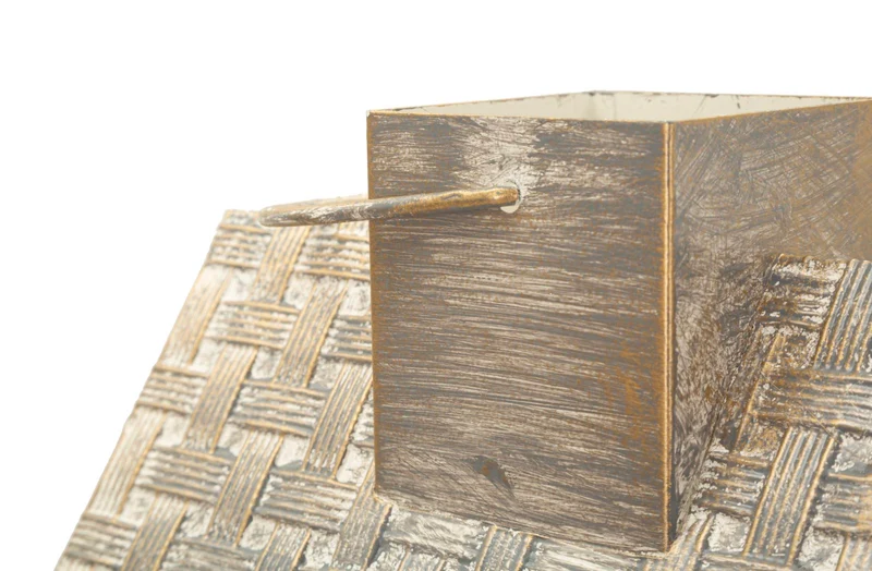 Lanterne Home Coppia 24,5x24,5x55 cm in Legno e Vetro Bianco e Grigio