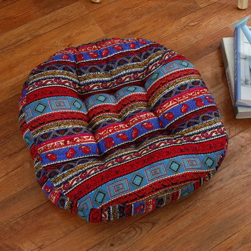 Cozy round Boho pillow – versatile seat for meditation and yoga