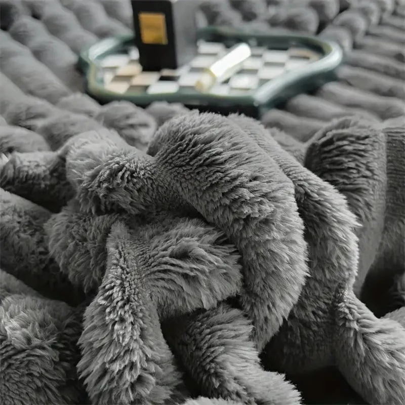 Soft Plush Striped Home Blanket