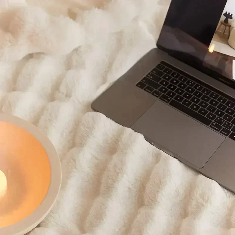 Portable soft and fluffy sofa blanket