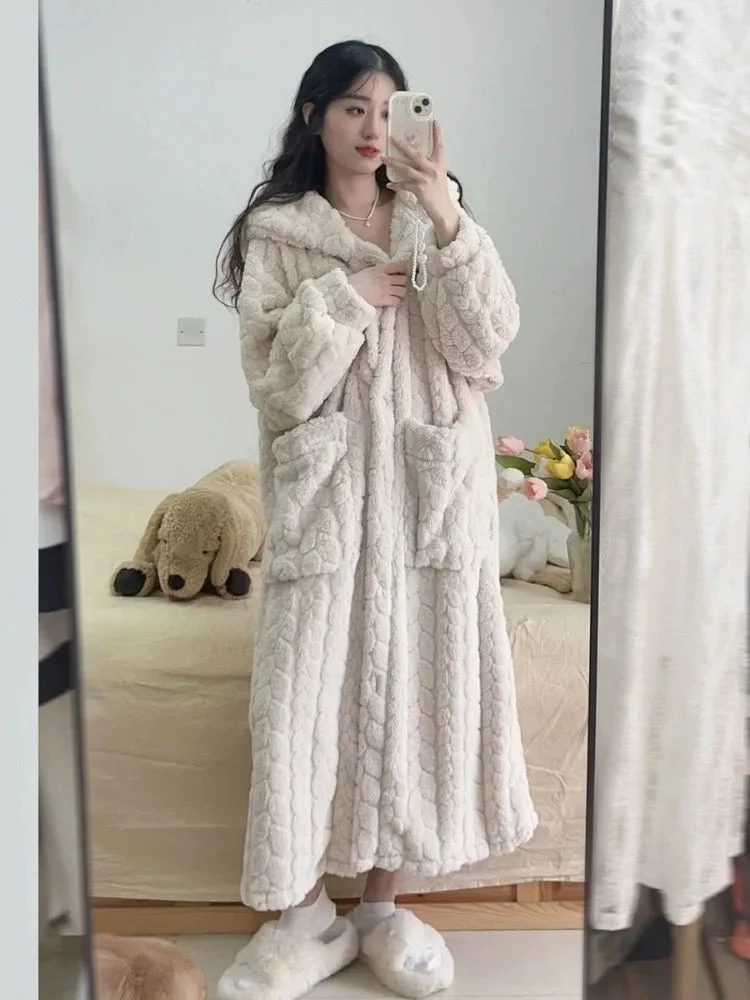 Stylish Hooded Robe for Relaxing at Home
