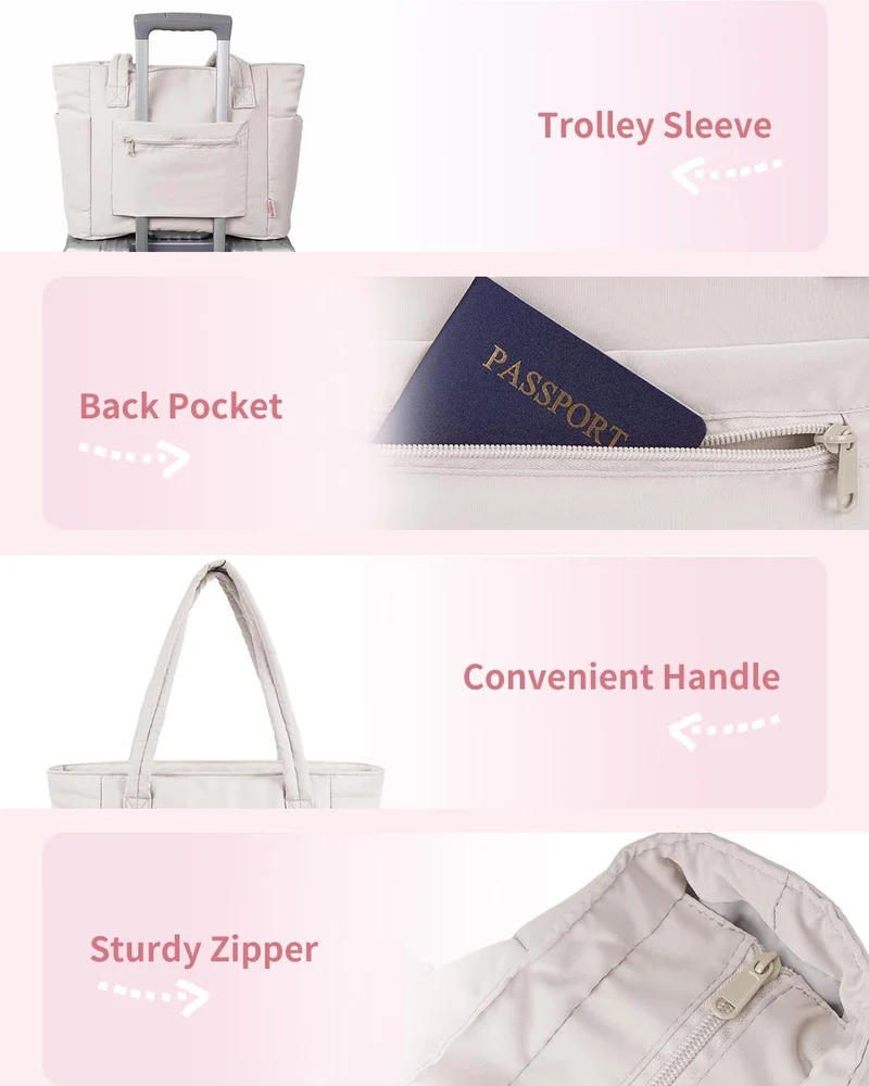 Elegant Everyday Tote Bag with Cup Holder and Secure Laptop Compartment