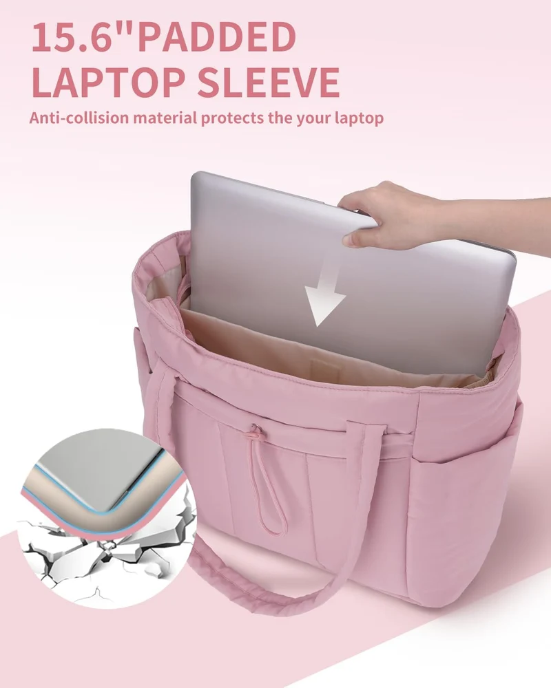 Elegant Everyday Tote Bag with Cup Holder and Secure Laptop Compartment
