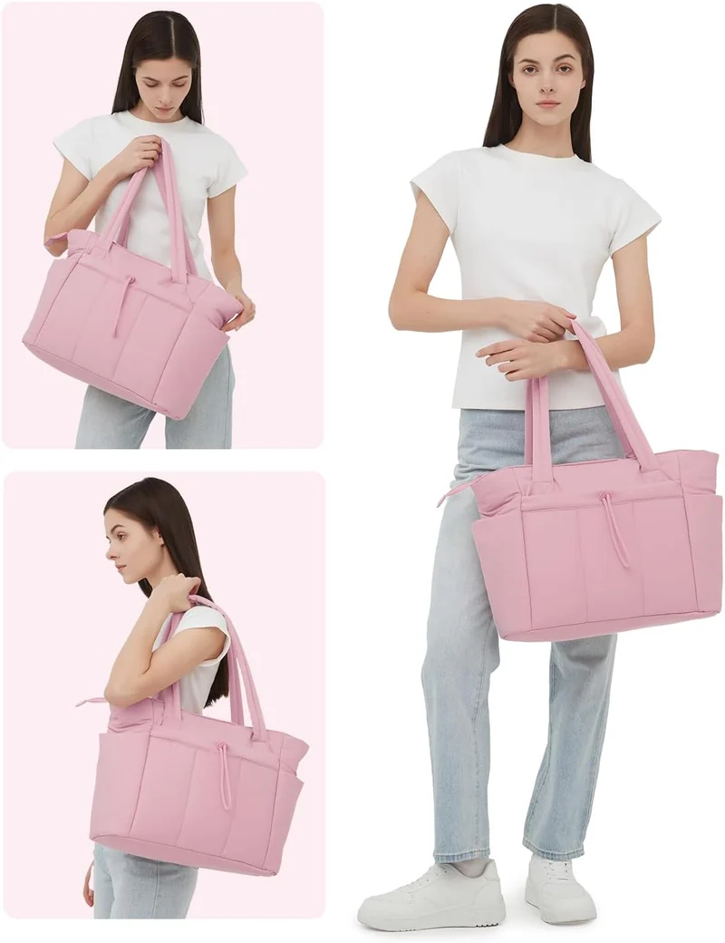 Elegant Everyday Tote Bag with Cup Holder and Secure Laptop Compartment
