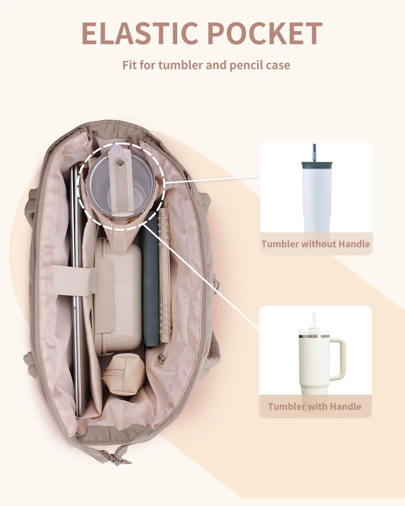 Elegant Everyday Tote Bag with Cup Holder and Secure Laptop Compartment