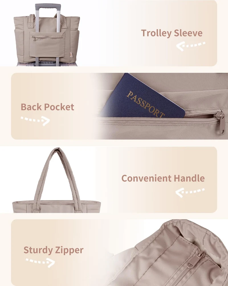 Elegant Everyday Tote Bag with Cup Holder and Secure Laptop Compartment