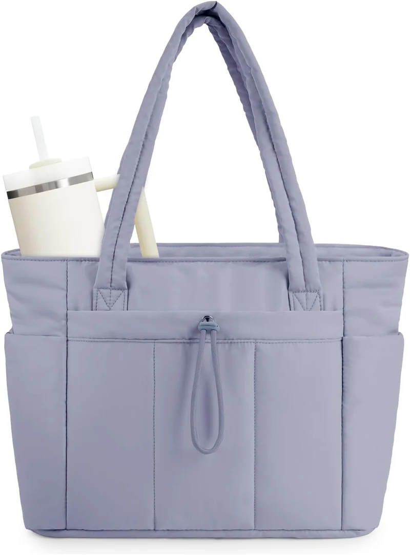 Elegant Everyday Tote Bag with Cup Holder and Secure Laptop Compartment