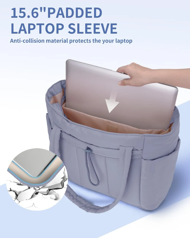 Elegant Everyday Tote Bag with Cup Holder and Secure Laptop Compartment