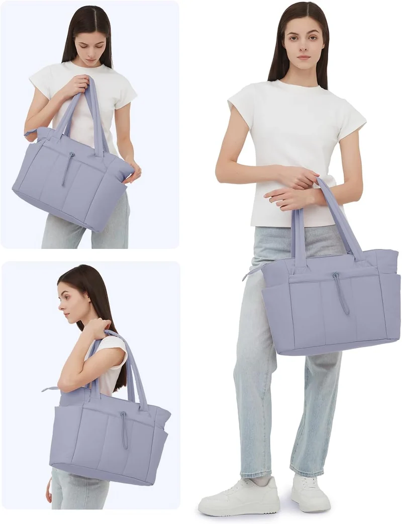 Elegant Everyday Tote Bag with Cup Holder and Secure Laptop Compartment