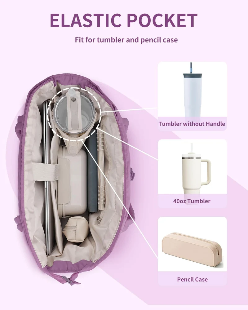 Elegant Everyday Tote Bag with Cup Holder and Secure Laptop Compartment