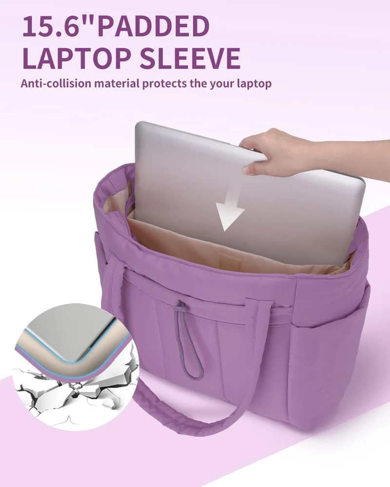 Elegant Everyday Tote Bag with Cup Holder and Secure Laptop Compartment