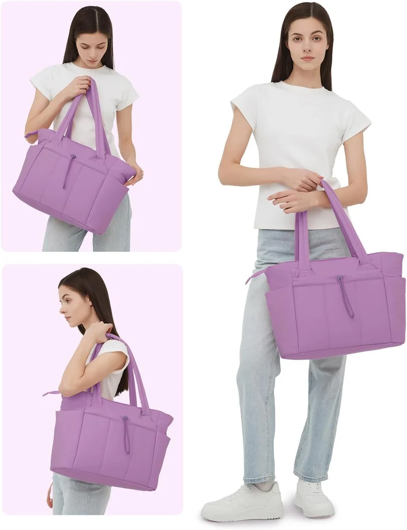 Elegant Everyday Tote Bag with Cup Holder and Secure Laptop Compartment
