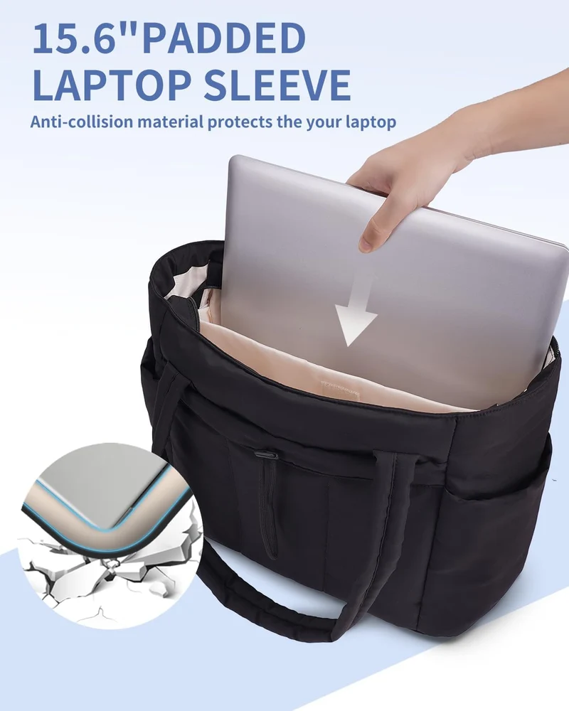 Elegant Everyday Tote Bag with Cup Holder and Secure Laptop Compartment