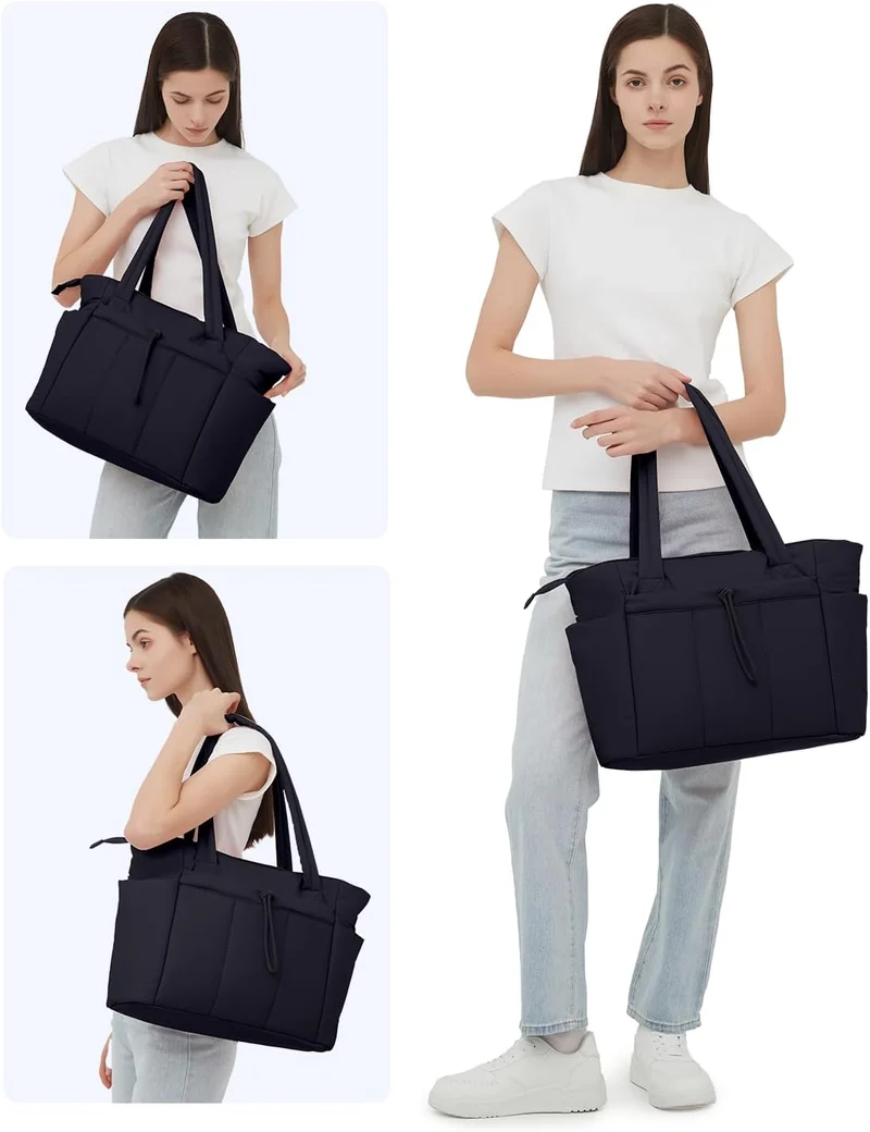 Elegant Everyday Tote Bag with Cup Holder and Secure Laptop Compartment