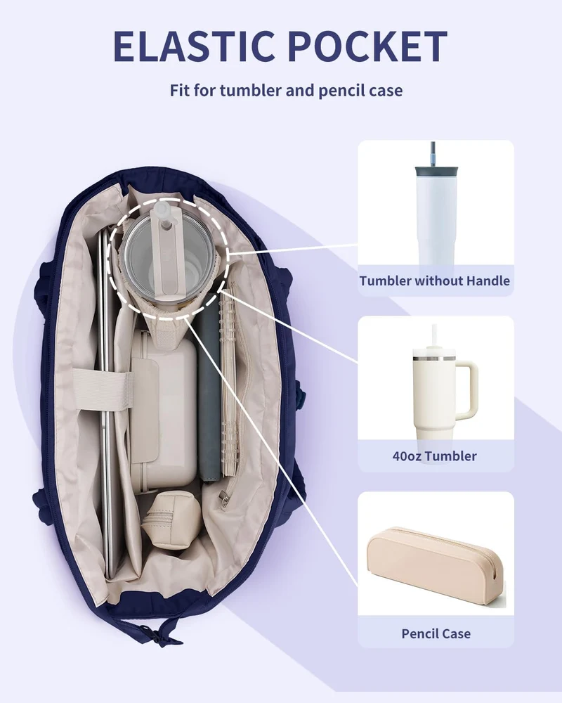 Elegant Everyday Tote Bag with Cup Holder and Secure Laptop Compartment