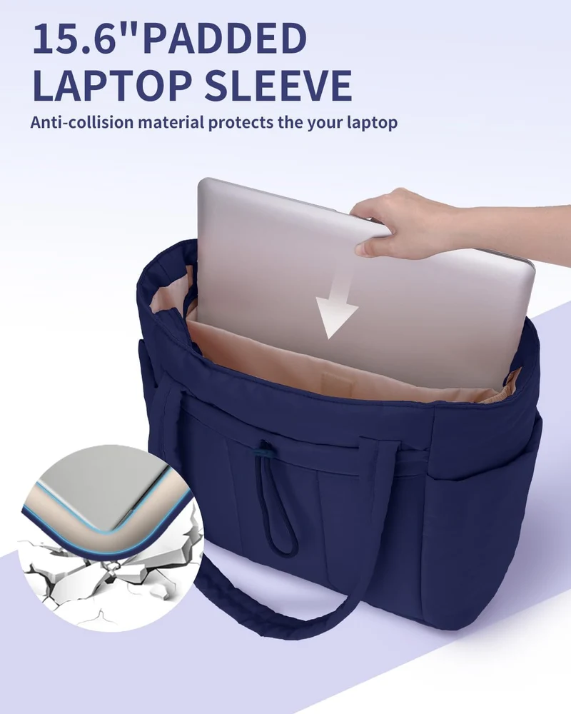 Elegant Everyday Tote Bag with Cup Holder and Secure Laptop Compartment