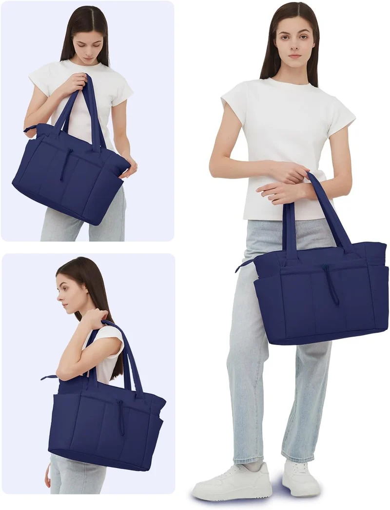 Elegant Everyday Tote Bag with Cup Holder and Secure Laptop Compartment