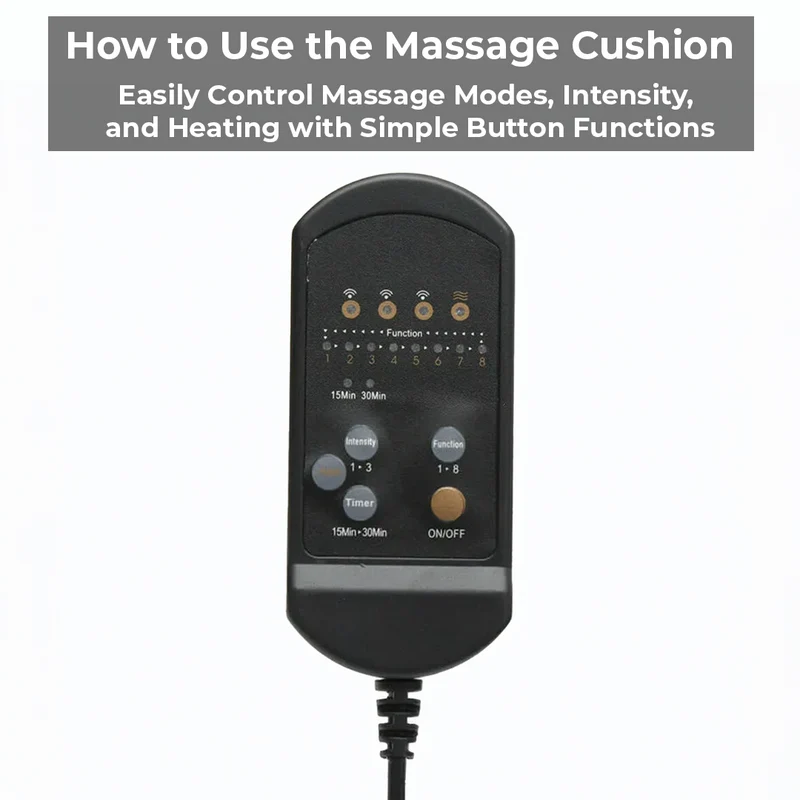 Relaxing Heated Massage Pillow for Chairs and Cars