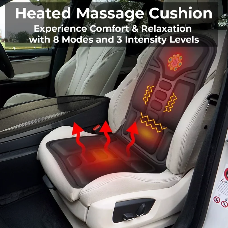 Relaxing Heated Massage Pillow for Chairs and Cars