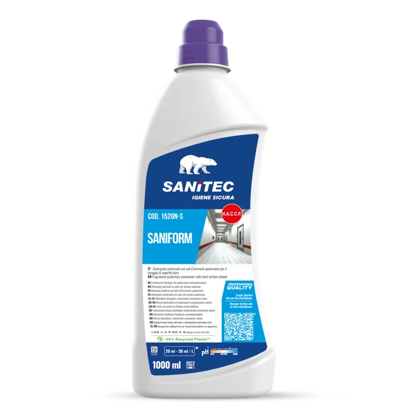Detergente profumato ai sali quaternari per superfici Sanitec Saniform 1 litro DISPONIBILE IN 7 GIORNI LAVORATIVI