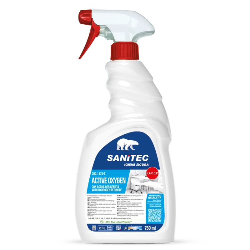 Detergente all'ossigeno attivo per superfici Sanitec Active Oxygen Foam 6x750 ml DISPONIBILE IN 7 GIORNI LAVORATIVI