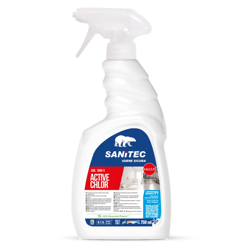 Detergente clorinato per superfici dure Sanitec Active Chlor Balsamico 750 ml DISPONIBILE IN 7 GIORNI LAVORATIVI