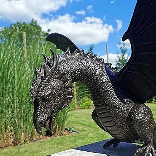 Enchanted Brown Dragon Garden Fountain