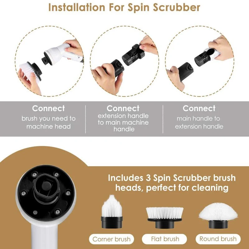 Versatile Electric Rotating Floor Brush - Powerful Turbo Vacuum