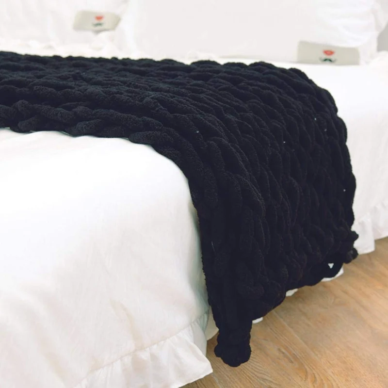 Soft Thick Woven Throw for Sofa and Bed