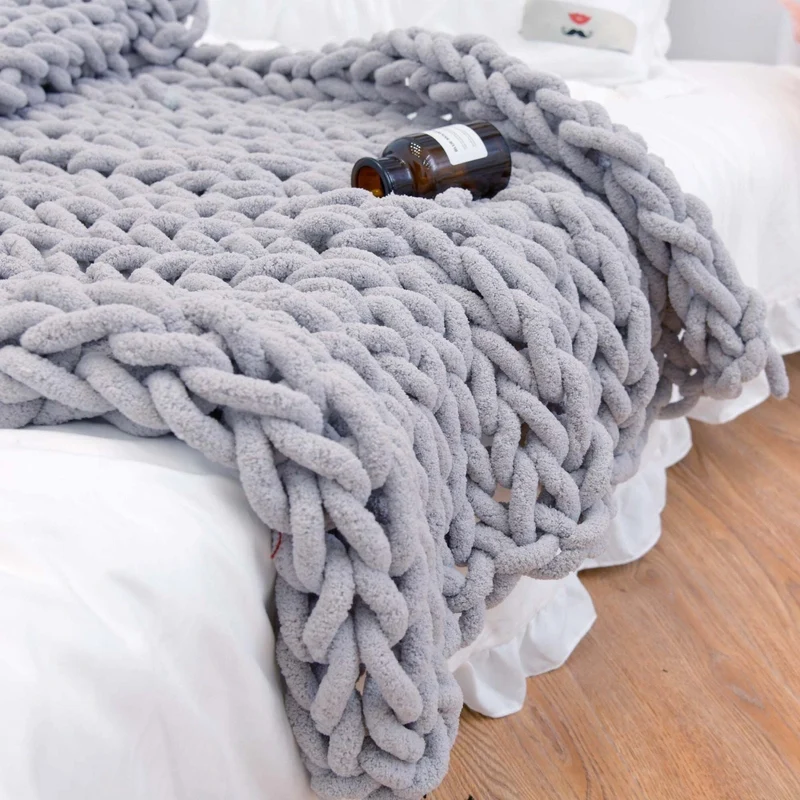 Soft Thick Woven Throw for Sofa and Bed