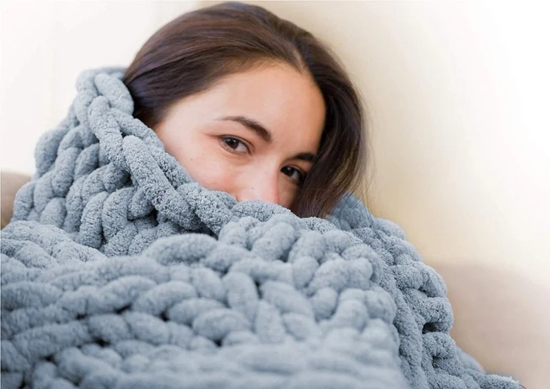 Soft Thick Woven Throw for Sofa and Bed