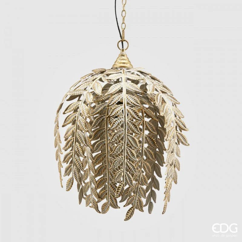 Lampadario Foglie metallo oro | EDG