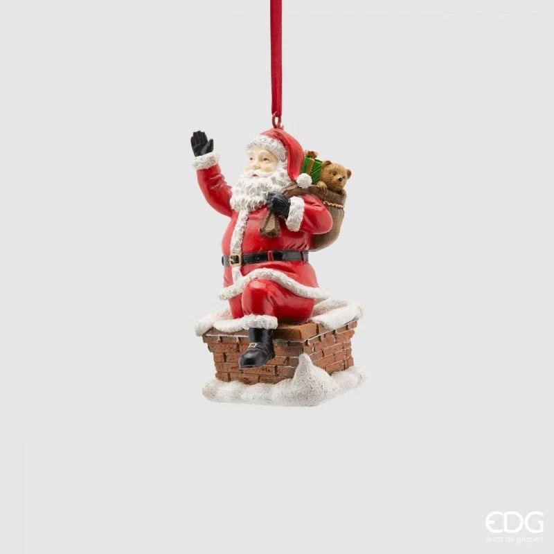 Decorazione natalizia Babbo Natale sul camino| EDG