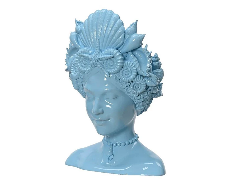 VASO DONNA A FORMA DI TESTA BLU H36 CM
