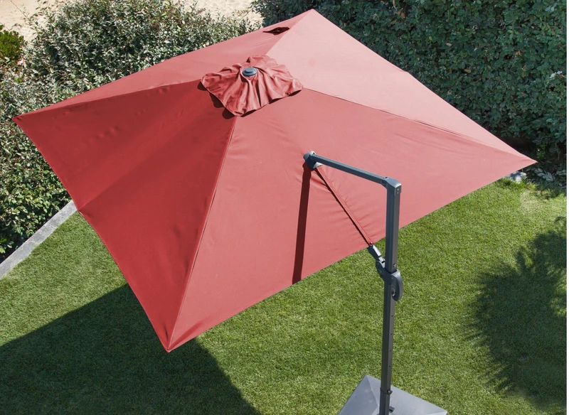 OMBRELLONE PARASOLE INCLINABILE NH 3X3MT CON MANIGLIA GRIGIO E SIENA