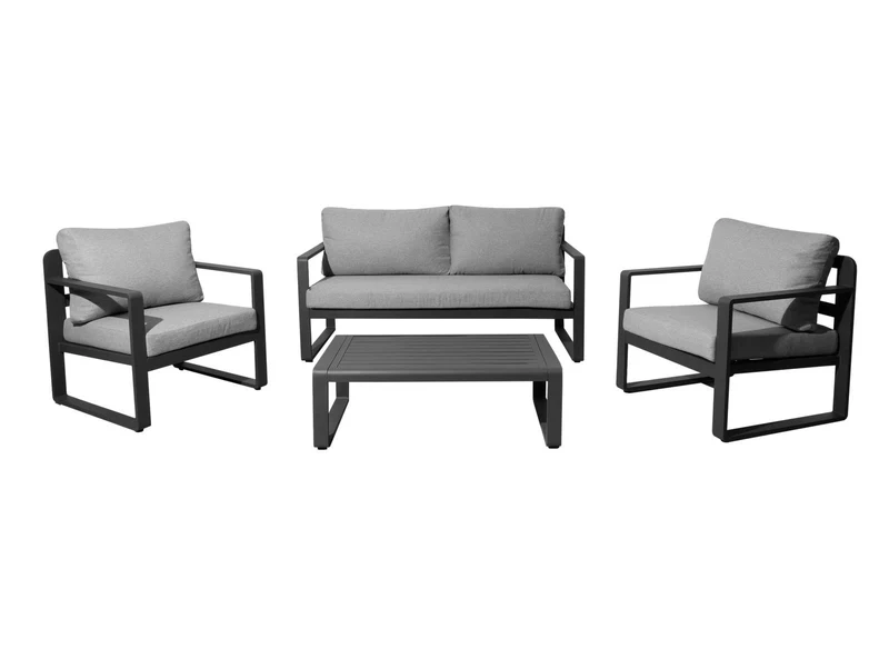 SET SALOTTO MOJITO II 4 PEZZI GRAFITE E GRIGIO