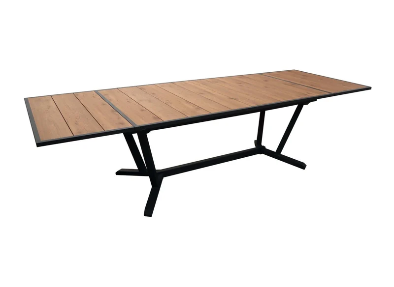 TAVOLO ESTENSIBILE ELENA 185/241/298X108 CM GRAFITE E LEGNO