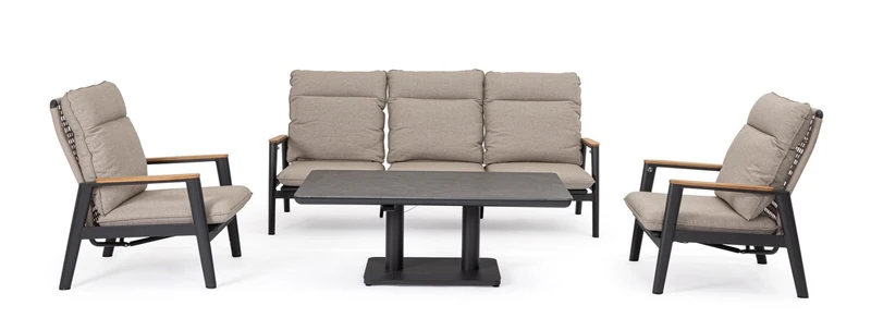 TAVOLO MIGUEL 140X80X51/72CM ALTEZZA REGOLABILE ANTRACITE