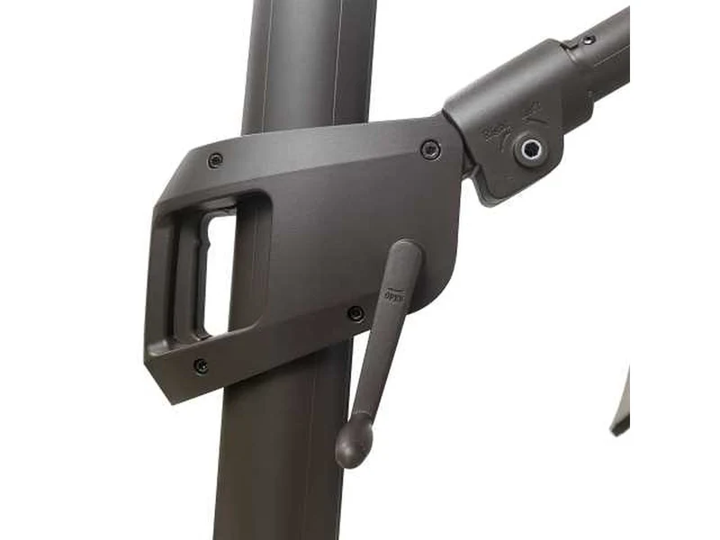 Ombrellone Noah in alluminio con palo laterale 3x3x2.42mt , con base e cover